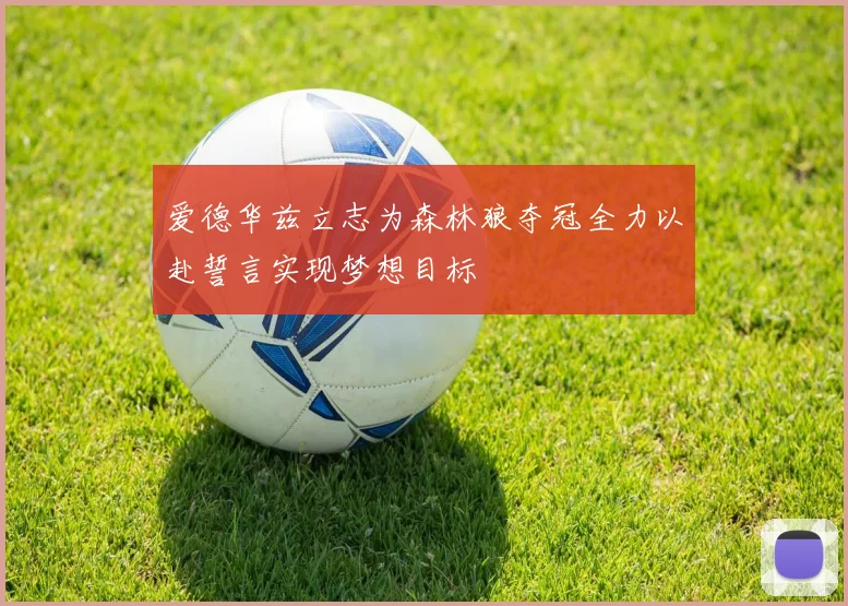 爱德华兹立志为森林狼夺冠全力以赴誓言实现梦想目标