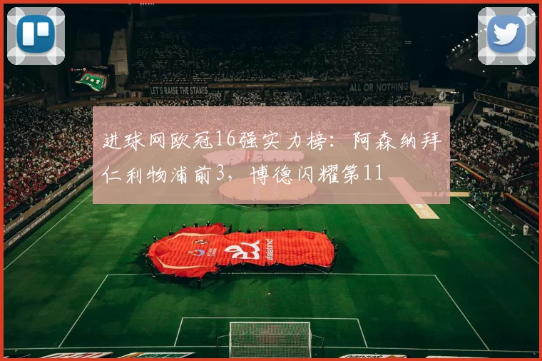 进球网欧冠16强实力榜：阿森纳拜仁利物浦前3，博德闪耀第11